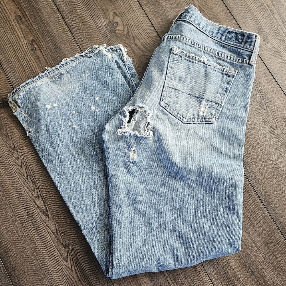 Mens Abercrombie & Fitch Destroyed Denim Jeans